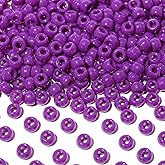Richbunnys 1000Pcs Multi-Colored Plastic Pony Beads Bulk for Craft,6 * 9mm Assorted Colors Hair Beads Black, red,Blue, White for Bracelets Making,Kandi Charms(Dark Purple)