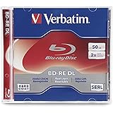 Verbatim BD-RE DL 50GB 2X with Branded Surface - 1pk Jewel Case, White - 97536