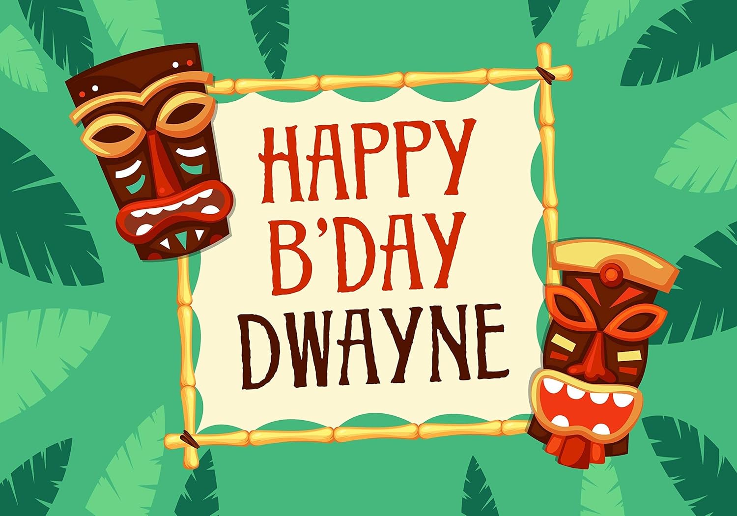 Amazon Com Hawaiian Masks And Bamboo Frame Birthday Banner