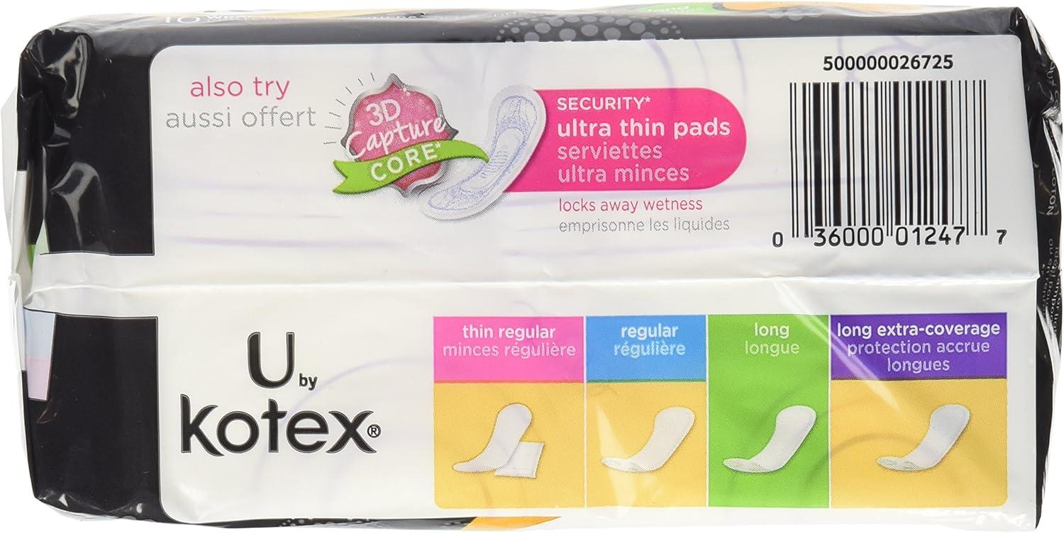 Kotex Natural Balance Absorbent Liners, Long, 16 Count(10 Pack): Health & Personal Care