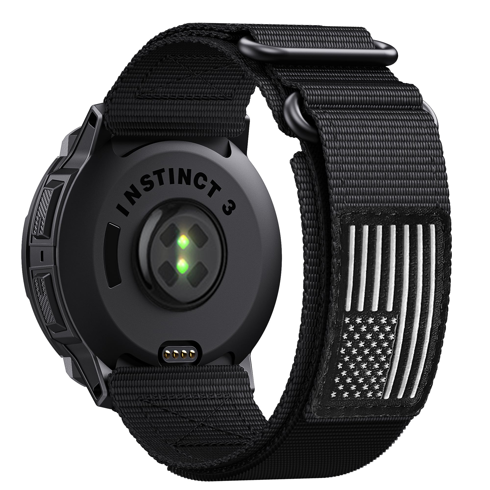 Photo 1 of Double Loop Buckle Nylon Strap Compatible with Garmin Instinct 2/3/E Series 45mm cases – Fits for Garmin Instinct Standard/Solar/Tactical/Solar Tactical/Tide/Esports Band