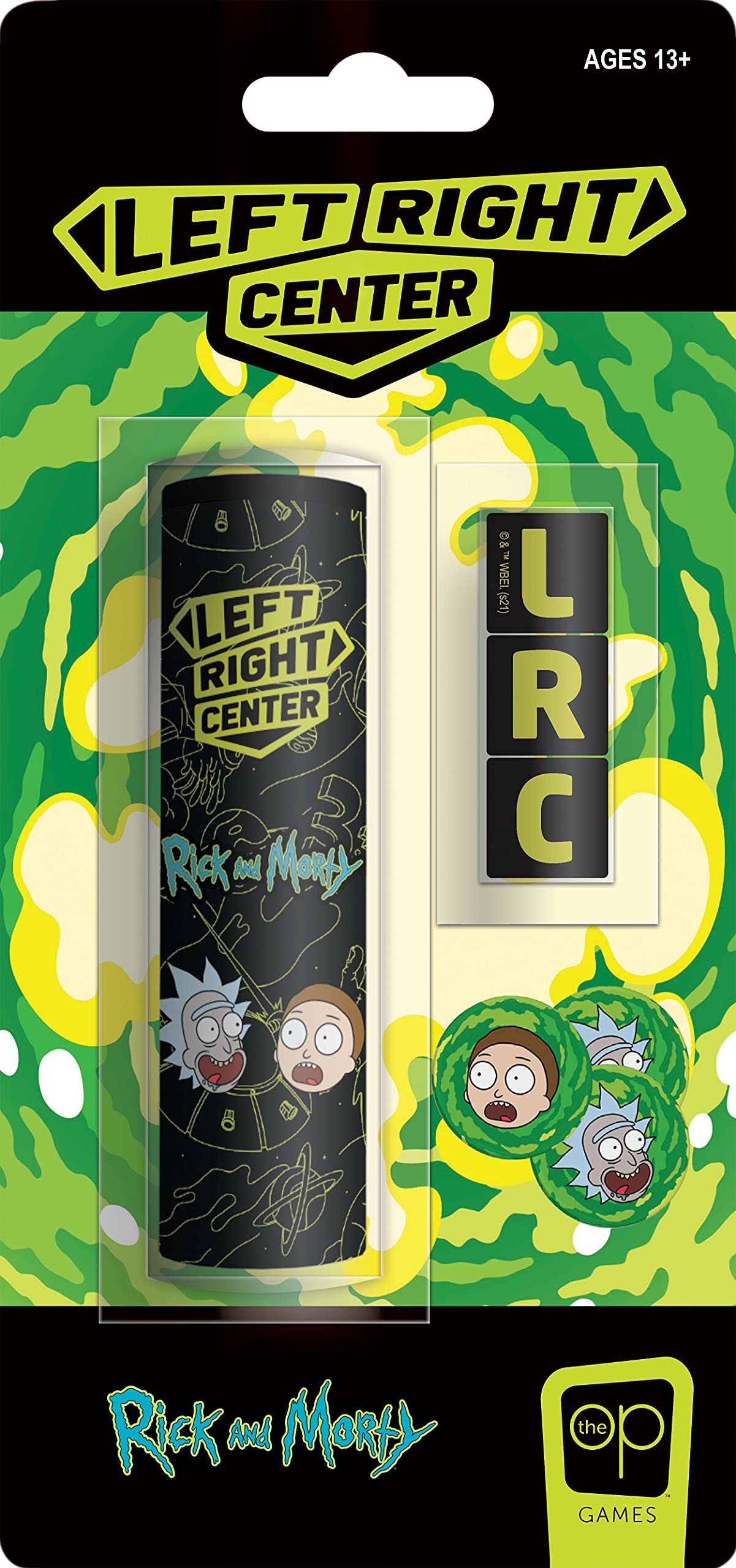 Rick and Morty Edition of Left Right Center | Collectible Dice Game Featuring Adult Swim TV Show Theme | Officially Licensed Rick & Morty Game