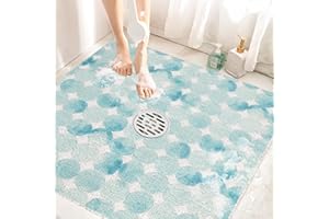 Mofonky Shower Mat Non Slip: 31 x 31 Inch Shower Mats for Inside - Extra Large Square Anti Slip Shower Matt for Elderly