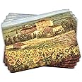 Pimpernel Tuscany Collection Placemats | Set of 4 | Heat Resistant Mats | Cork-Backed Board | Hard Placemat Set for Dining Table | Measures 15.7” x 11.7”