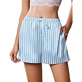 Ekouaer Womens Silk Satin Pajama Short 2026 Summer Casual Sleep Shorts Lounge Sleep Pj Short with Pockets Soft Lounge Shorts