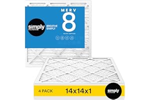 Simply by MervFilters 14x14x1 Air Filter, MERV 8, MPR 600, AC Furnace Air Filter, 4 Pack