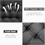 DKIEI 4 Pack Seat Cushions 40x40cm Dining Chair Cushions with Ties Black view 4