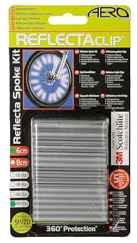 Aero Sport® 3M Scotchlight ReflectaClipTM 6cm 48 Stück Speichensticks Speichenreflektor Deutsch Straßenverkehr Normen StVZO, 