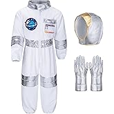 Irtysh Kids Astronaut Costume Flight Jumpsuit Halloween Cosplay Costume With Helmet Gloves Role Play Costume Set