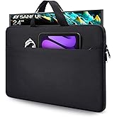 24 Inch Portable Monitor Case, Protective Carrying Sleeve for 23.8-24 inch Portable Monitors InnoView 23.8"/ASUS ZenScreen 24"/ViewSonic TD2423D 24 Inch Portables Monitor Case Bag, Black