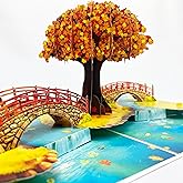 3D Pop Up Greeting Card โ Handmade Maple Tree Card for Fall, Thanksgiving, Birthday, Anniversary โ Laser Cut Autumn Card with Envelope โ Unique Seasonal Gift for Men, Women, Friends, Family