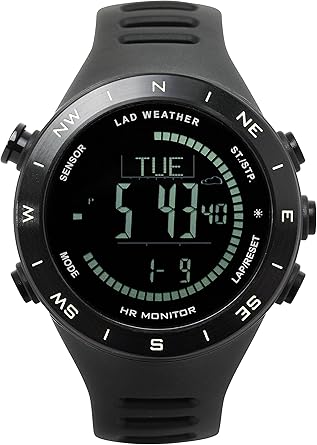 LAD-WEATHER Pulsmesser-USB-Aufladbare-Uhr Höhenmesser-Barometer-Kompass-schrittzähler Thermometer-Wetter-Monitor-kalorienzähl
