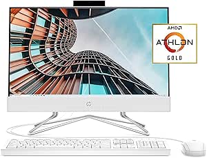 HP 22 All-in-One PC, AMD Athlon Gold 3150U Processor, 4 GB RAM, 256 GB SSD, Full HD IPS 21.5-inch Anti-glare Display, Windows 10 Home, USB Mouse and Keyboard (22-df0022, 2020)