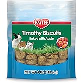 Kaytee Timothy Biscuits, Timothy Hay Bunny Treats for Rabbits, 4 Oz | Digestive support. Timothy hay guinea pig treats. Real carrots, natural chewing, guinea pig snacks
