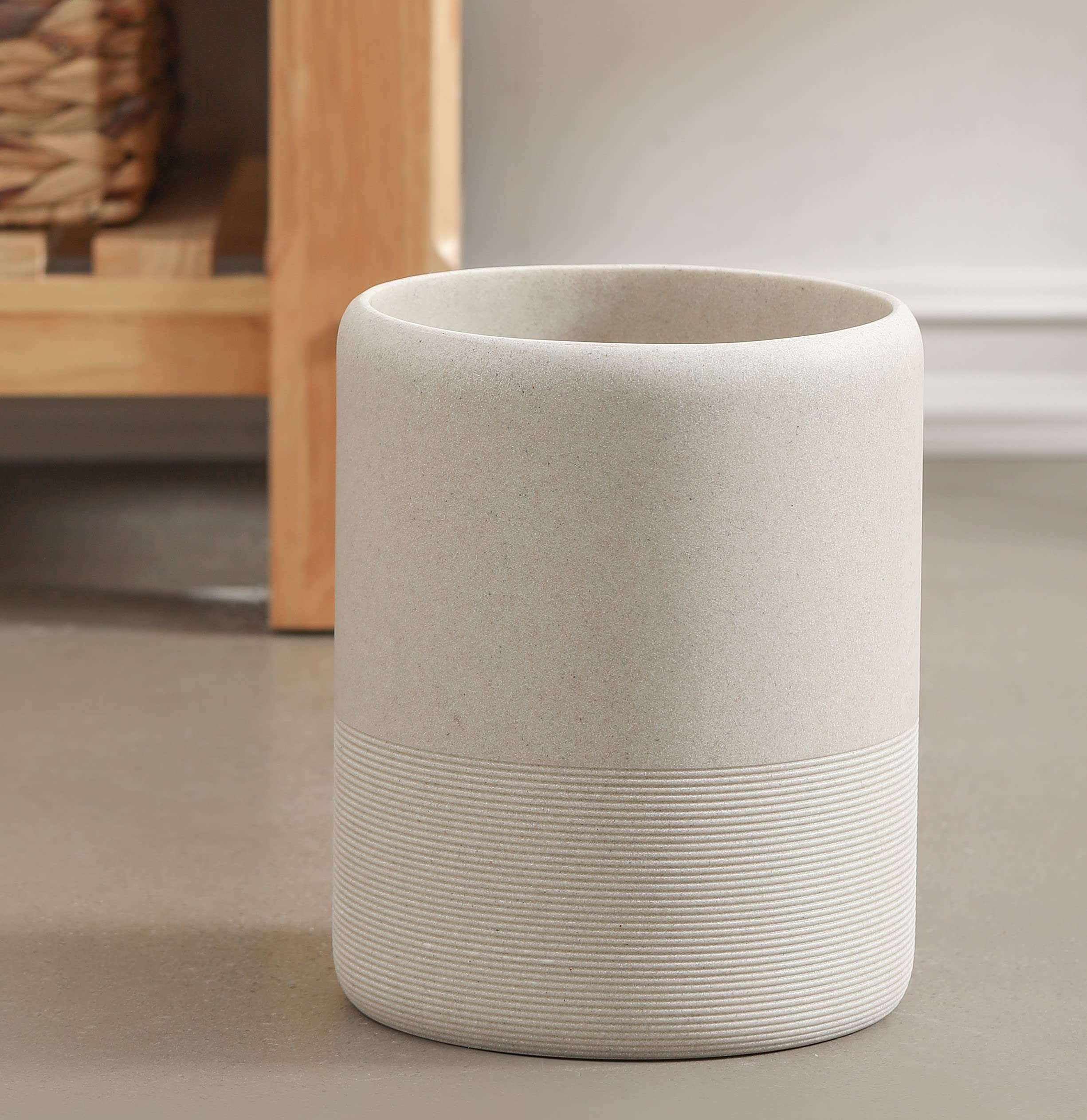 Photo 1 of QL DESIGN Hight Quality Polyresin Wastebasket, Garbage Receptacle Bin for Bathrooms, Powder Rooms, Kitchens, Home Offices