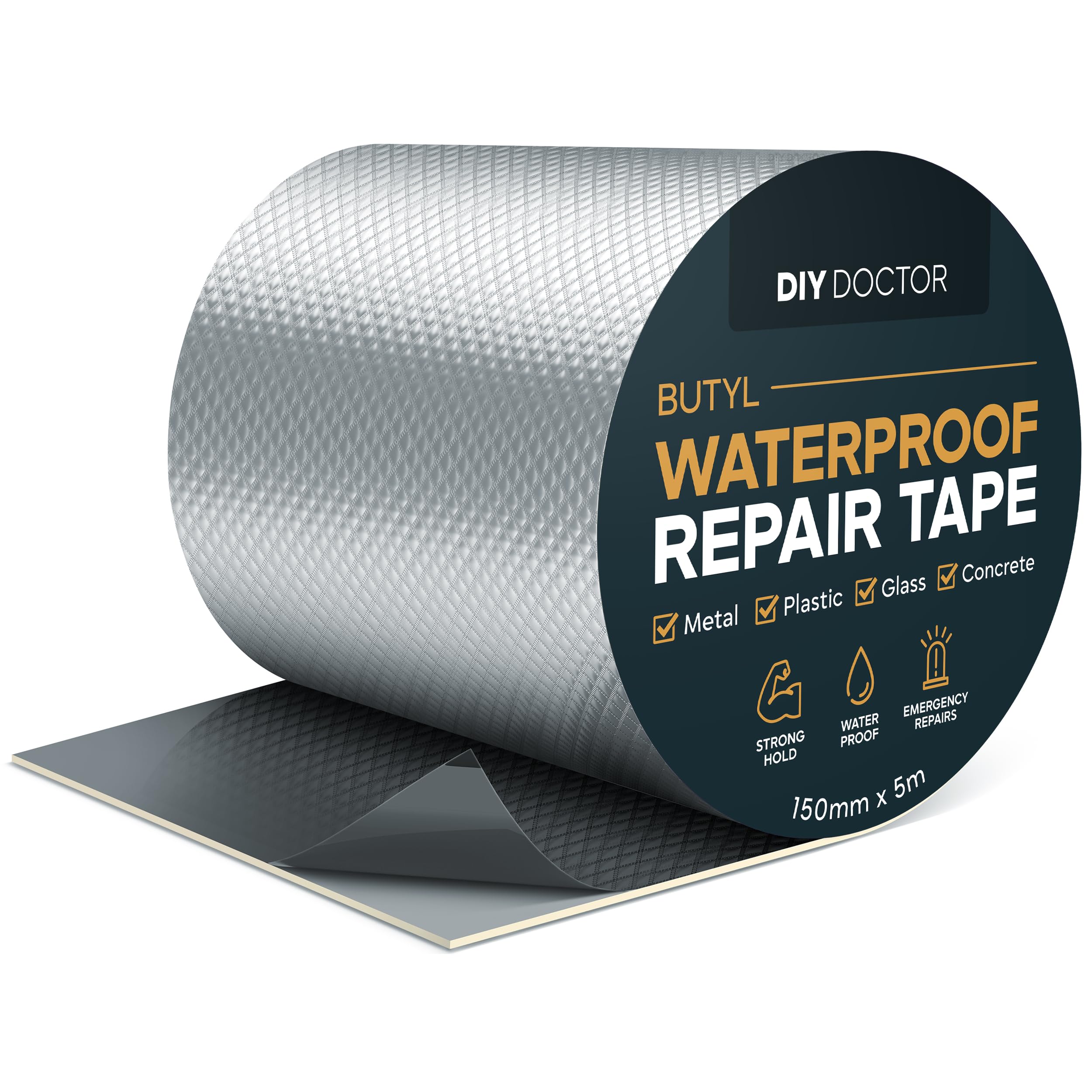 DIY Doctor Waterproof Tape for Leaks – 1 Pack of 150mm x 5m - Butyl Roof Sealant Tape - Outdoor Waterproof Repair Tape with Aluminium Foil