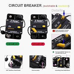 T Tocas 200 Amp Circuit Breaker with Switch Button