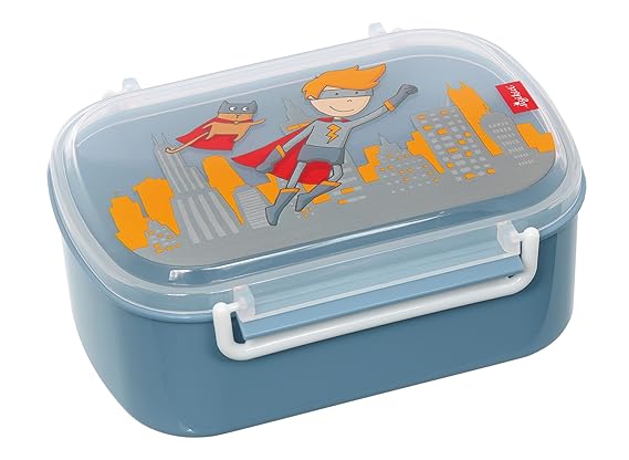 sigikid Jungen, Brotdose mit buntem Druck, Brotzeitbox Pille Power, Blau, 25005