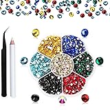 HINABTRU 3150pcs Colored Nail Art Rhinestones Nail