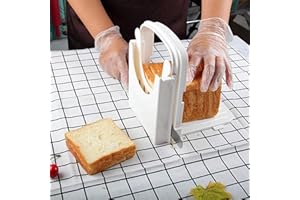 NVAIMAAY Bread Slicer Toast Cutting Adjustable Roast Loaf Slicer Cutter Foldable Compact Toast Slicing Machine Plastic Bread Slicer for Homemade Bread Foldable Kitchen Baking Tools, Upgrated 1pc