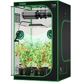 VIVOSUN S448 4x4 Grow Tent 48"x48"x80" Mylar Tent for Indoor Plants | Smooth Heavy-Duty Zippers,100% Reflective Mylar Interior, Robust Steel Frame,Removable Floor Tray,Easy View Window