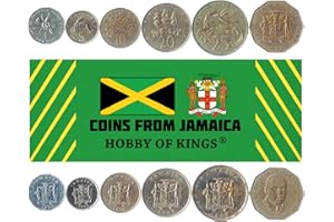 HOBBY OF KINGS Set of 6 Coins from Jamaica. 1, 5, 10, 20, 25, 50 Cents. 1969-2002