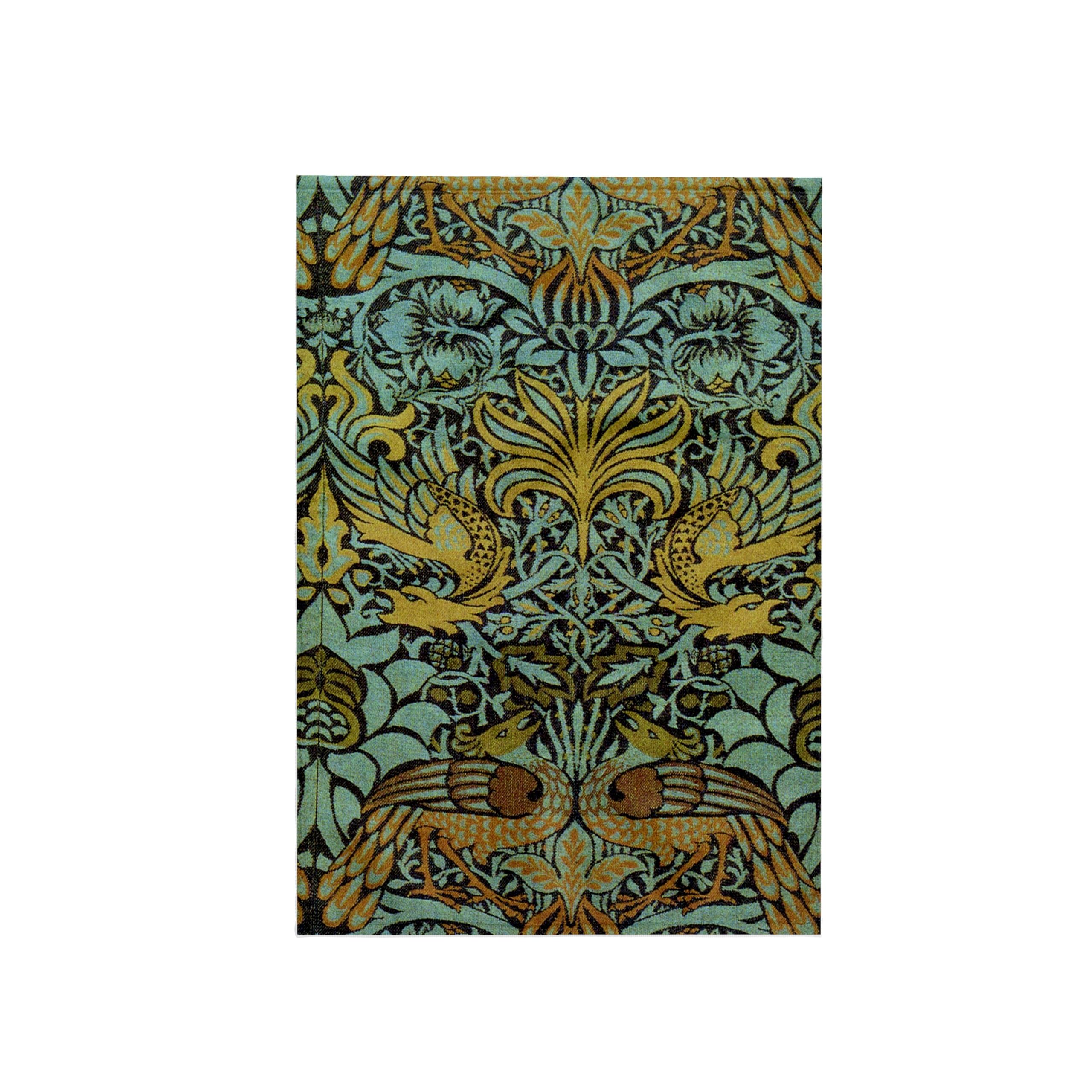 3dRose "Image Of William Morris Peacock And Dragon In Gold And Aqua Towel, Multi-Colour, 15 x 22-Inch