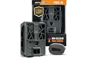 SPYPOINT Force 48 Trail Camera, Non-Cellular, 48MP Photo 720p Video w/ 48 Low-Glow LEDs for Image Quality Day or Night, 80’ F
