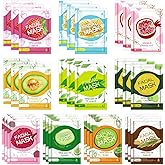30 Sheets Face Masks Skincare, Hydrating Variety Face Mask For Sensitive Skin, Moisturising Sheet Mask for Women, Soothe Facial Masks for All Skin Types, Fruit Sheet Face Mask Skincare for Spa