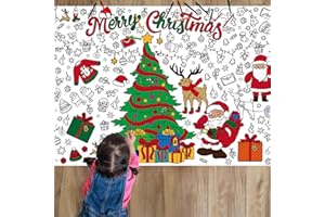 Corabsar Christmas Coloring Tablecloth - 30 x 72 Inch Giant Christmas Coloring Poster - Holiday Colorings Tablecloth Poster for Winter Party Decorations - Classroom Decorations - Holiday Crafts