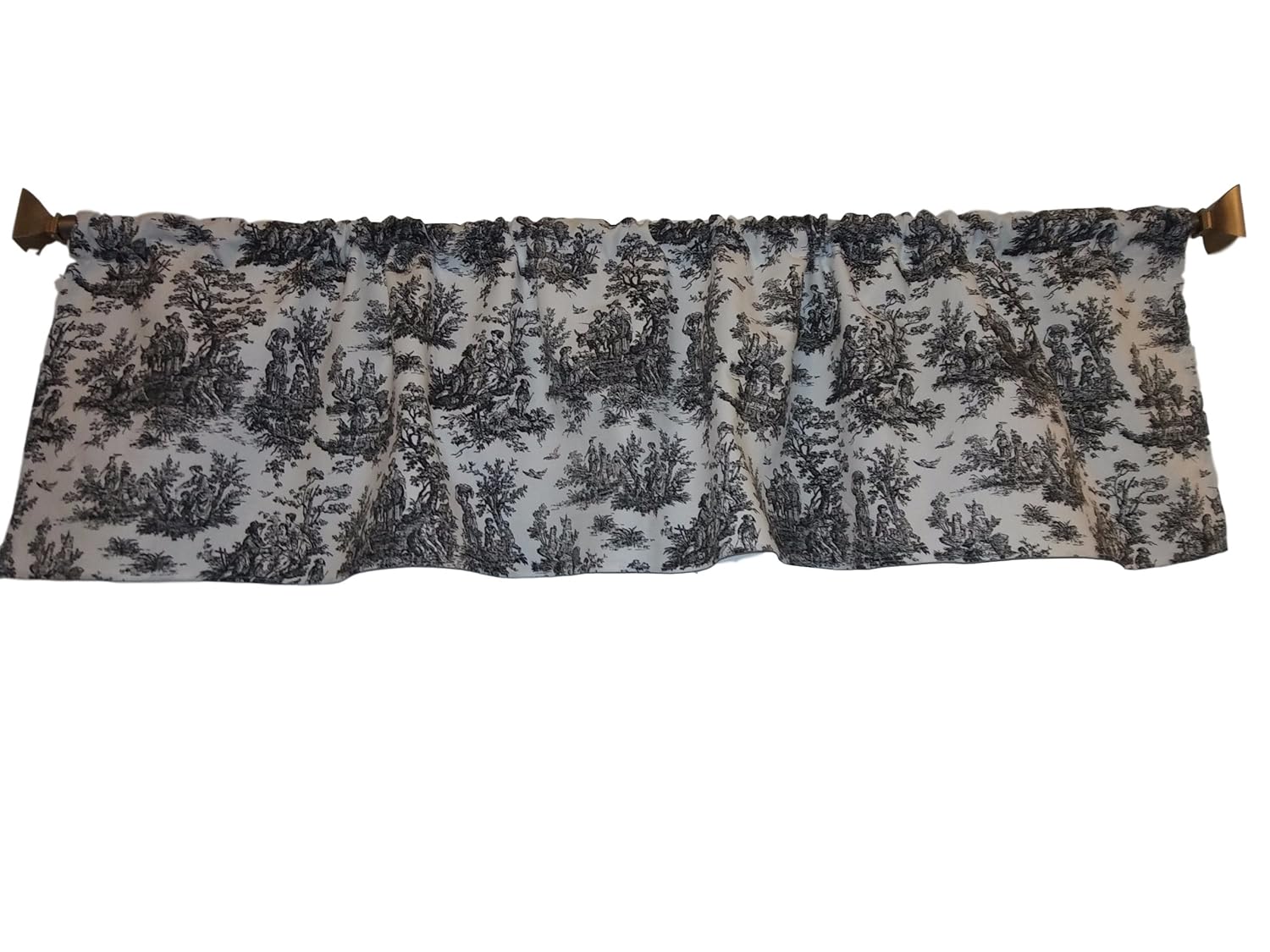 Amazon Com Black Toile Valance Curtain Premier Prints White