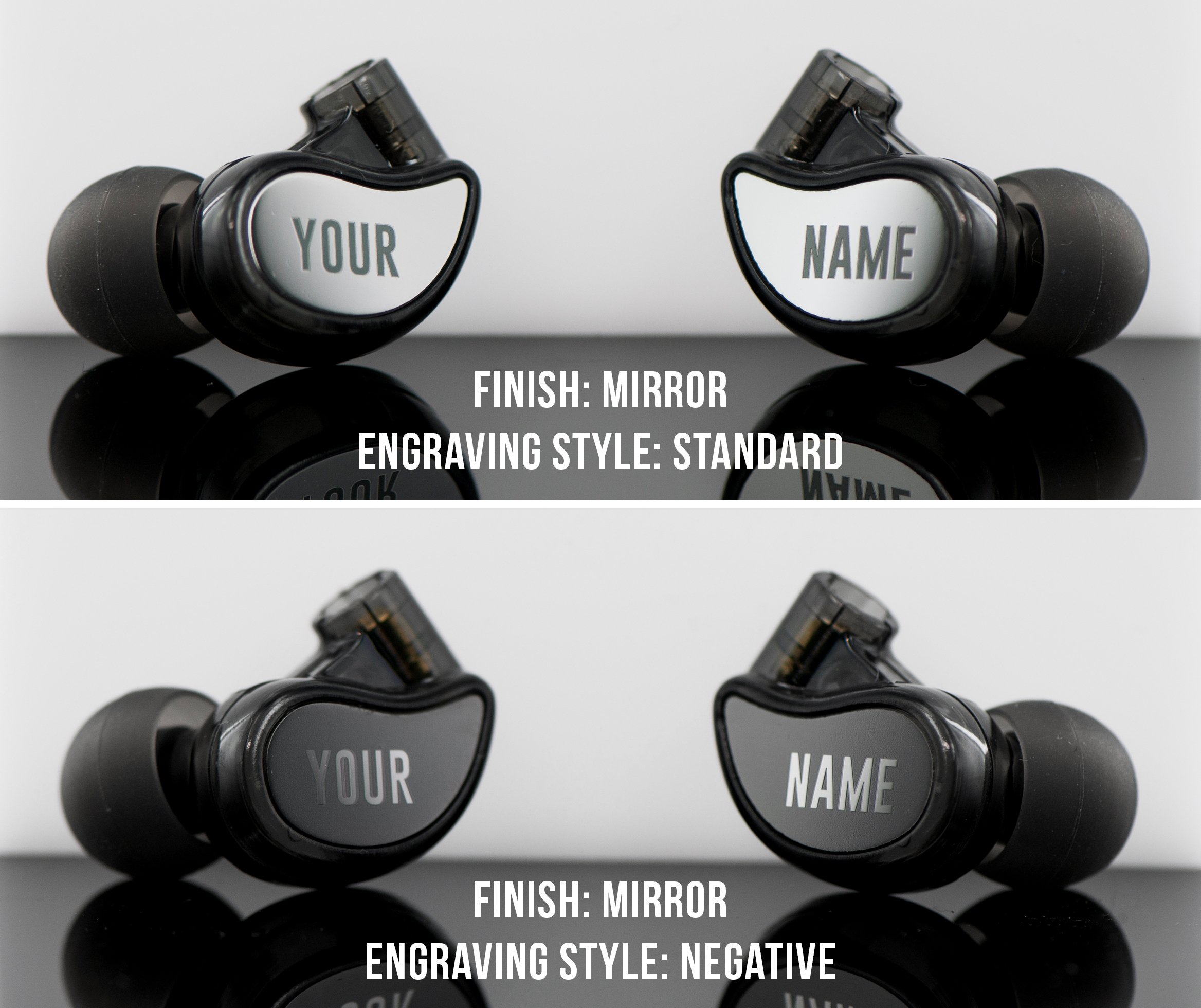 MEE audio M6 PRO 2nd generation Universal-Fit Noise-Isolating Musicians’ In-Ear Monitors with Custom-Engraved Text Metal Plates (Smoke)