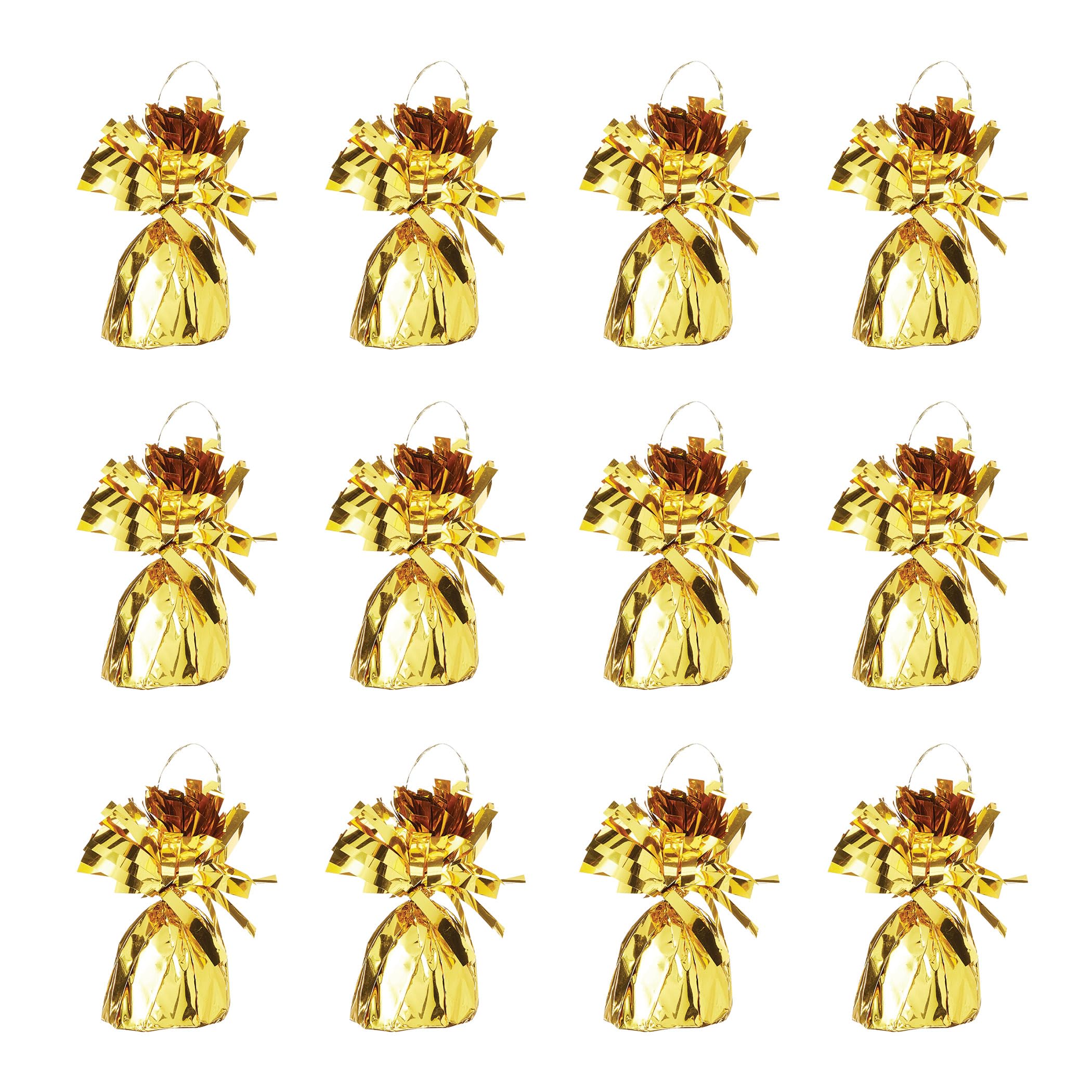 Photo 1 of Metallic Wrapped Balloon Weight Pack of 12
