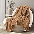 Ultra Soft Cozy Sherpa Throw Blanket, Brown Pattern Reversible, Light Weight Warm Decorative Boho Style Throw Blanket Cover for Sofa, Couch, Bedroom,Travel, 50”x60”