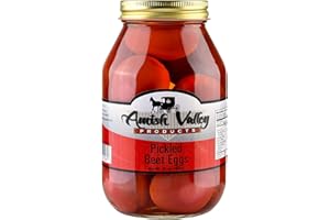 Amish Valley Products Pickled Eggs in Beet Juice Quart Glass Jar (2 Quart Jars - 32 oz)