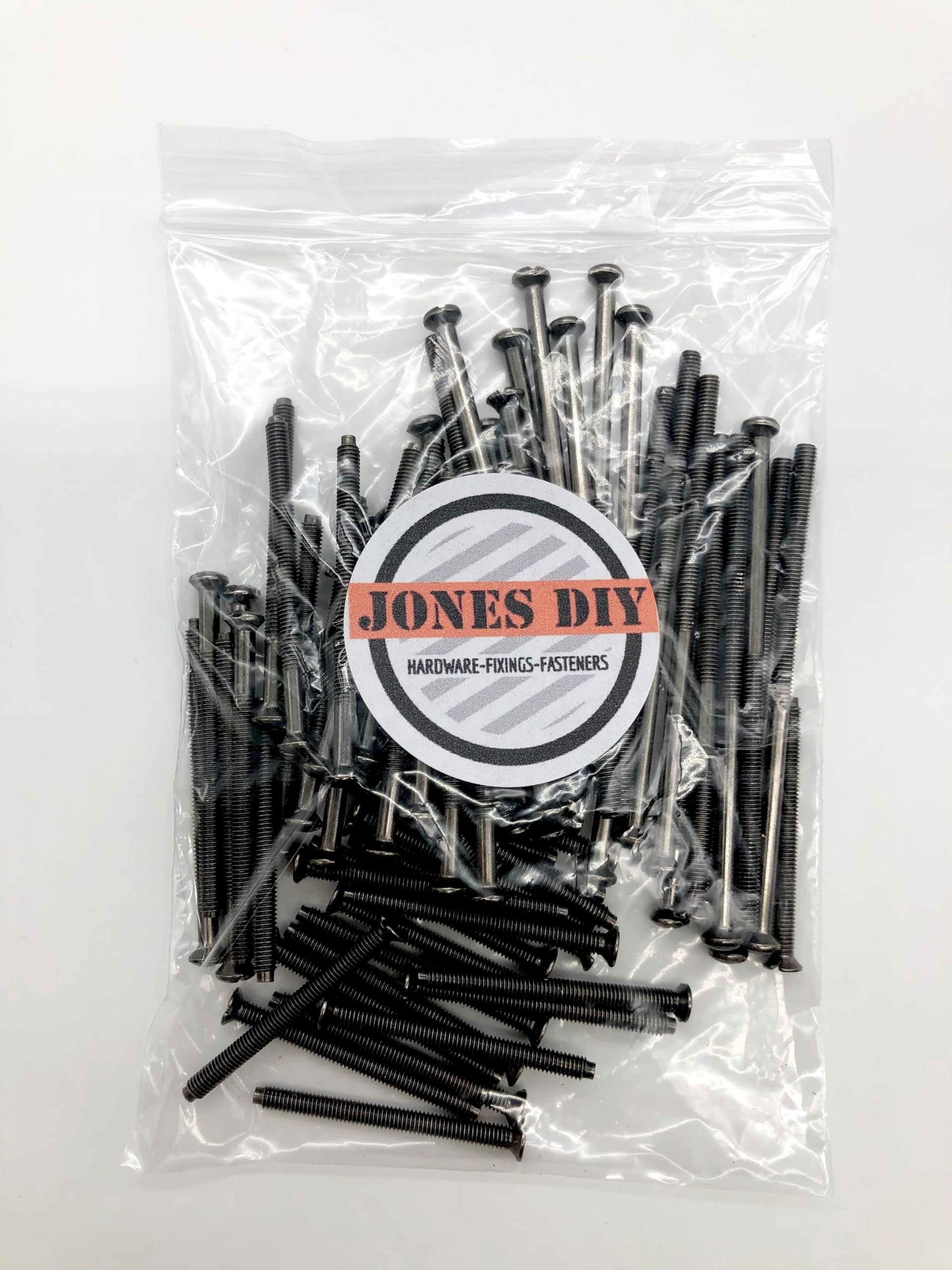 Mixed Group Pack of 74x Black Nickel Socket Screws Including 40mm, 50mm & 75mm Black Electrical Screw Assortment Pack M3.5 Outlet Screws