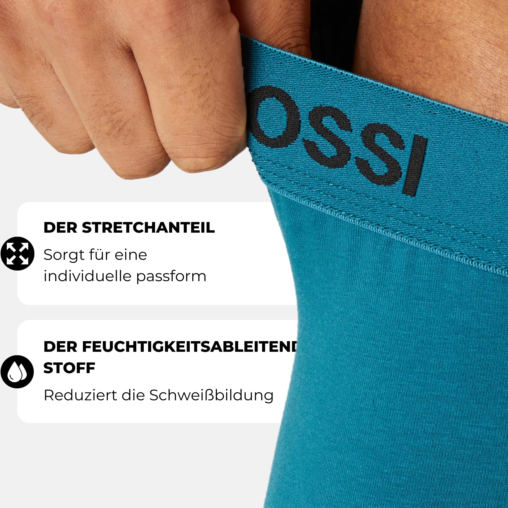 ANTONIO ROSSI Herren (12er-pack) Herren-boxer-hipster Fitted Boxer Hipsters, Schwarz, Blau, Grau, Grün, L EU 4