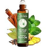 Gya Labs Muscle Relief Essential Oil Roll On - 0.34 Fl Oz - Travel Size Roller for Camping, Skin, Aromatherapy Relief, Convenience