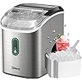 Silonn Nugget Ice Maker Countertop, Pellet Ice Machine with Self-Cleaning Function, Sonic Ice Maker Produces 33lbs of Chewable Ice in 24 Hours, Ideal for Home Kitchen and Office, Stainless Steel