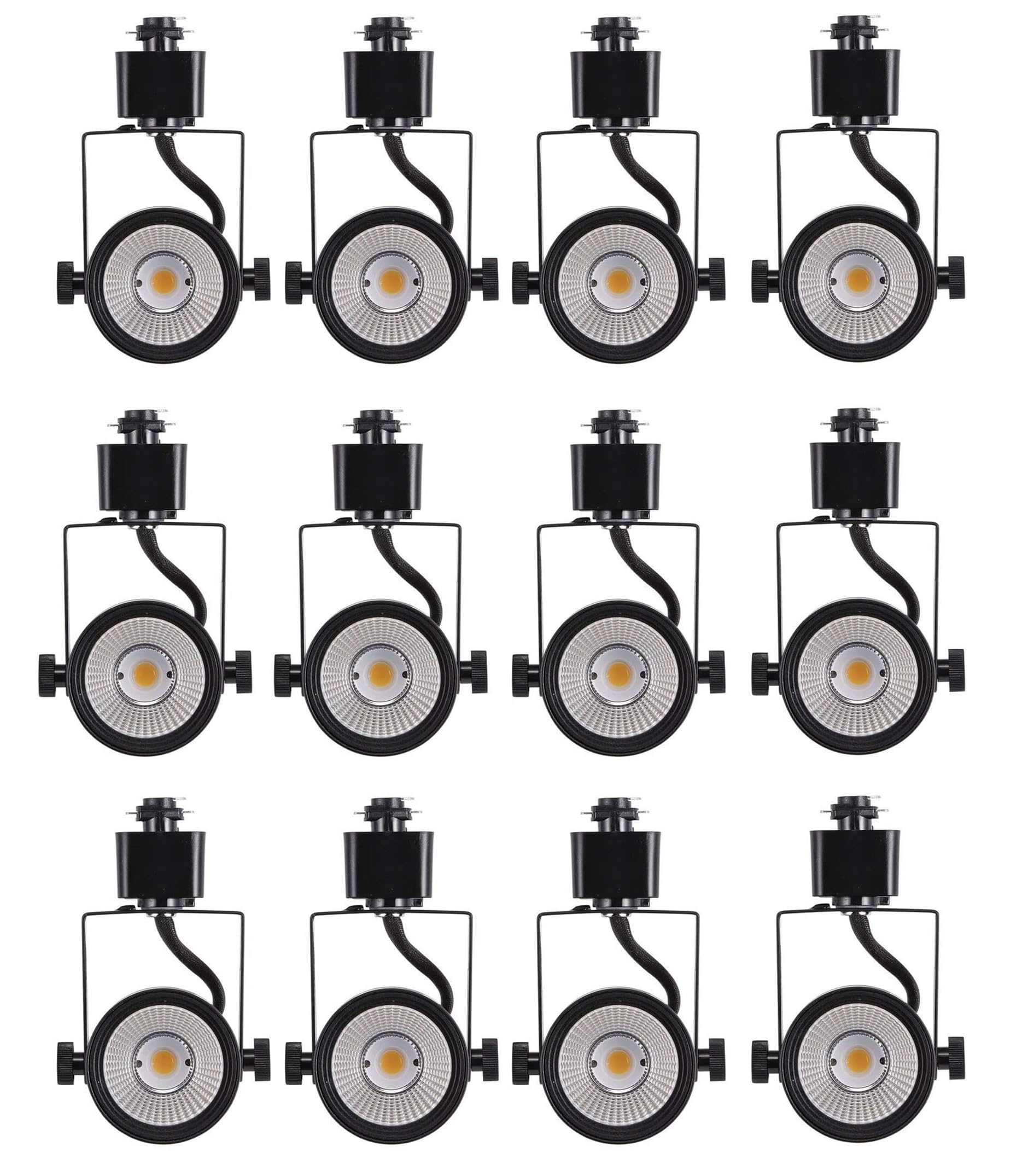 Photo 1 of [12 Pack] CLOUDY BAY 8W 3000K Warm White Dimmable LED Track Light Head,CRI90+ True Color Rendering Adjustable Tilt Angle Track Lighting Fixture,40° Angle for Accent Retail,Black,Halo Type