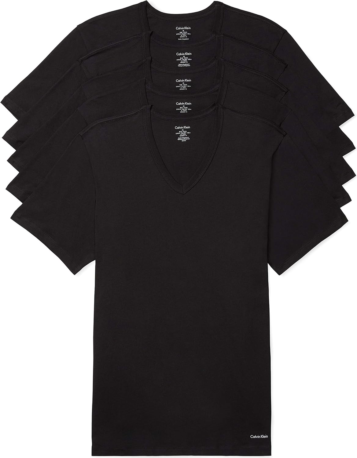 Calvin Klein Men's Cotton Classic Slim Fit V Neck T-Shirts at  Men’s Clothing store