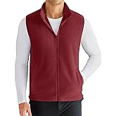 COOFANDY Men's Polar Fleece Vest Lightweight Sleeveless Zip Up Jacket Casual Outerwear Outdoor Golf Vests