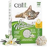 Catit Go Natural Bamboo Lightweight Cat Litter, Vanilla Scented 3.6 kg, Dust Free, Strong Clumping Cat Litter, Easy to Clean,