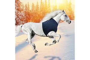 Hilltown Breathable Horse Shoulder Guard, UV Protection Horse Slinky for Outdoor, Slim Fit and Silky, Fly Defense, Friction-Free & Comfort for Your Equine Partner (Short, Dark Blue, Full)