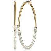 Robert Lee Morris "Spun Metal" Two-Tone Wire Wrapped Hoop Earrings