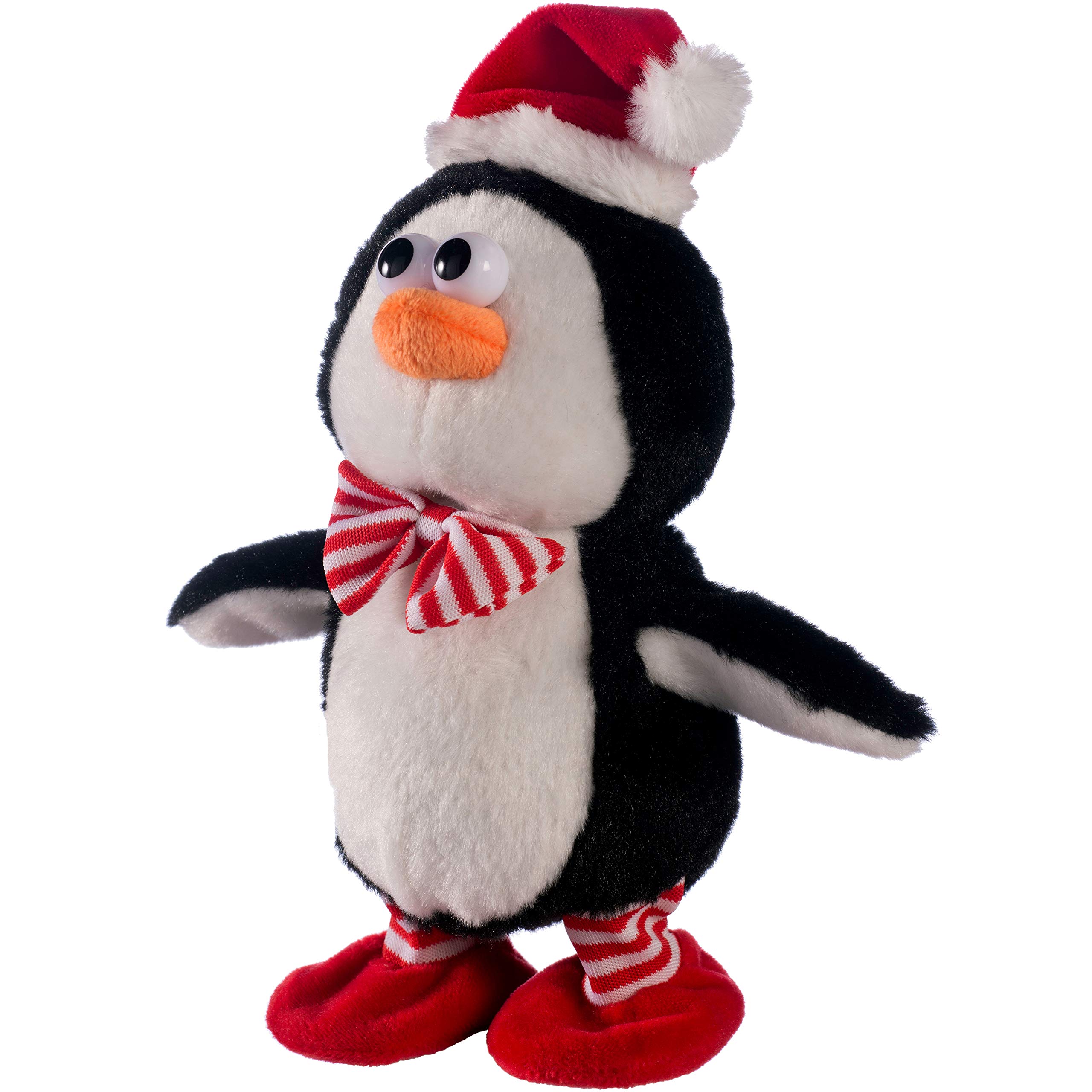 WeRChristmas Walking Talking Penguin Christmas Decoration, 20 cm