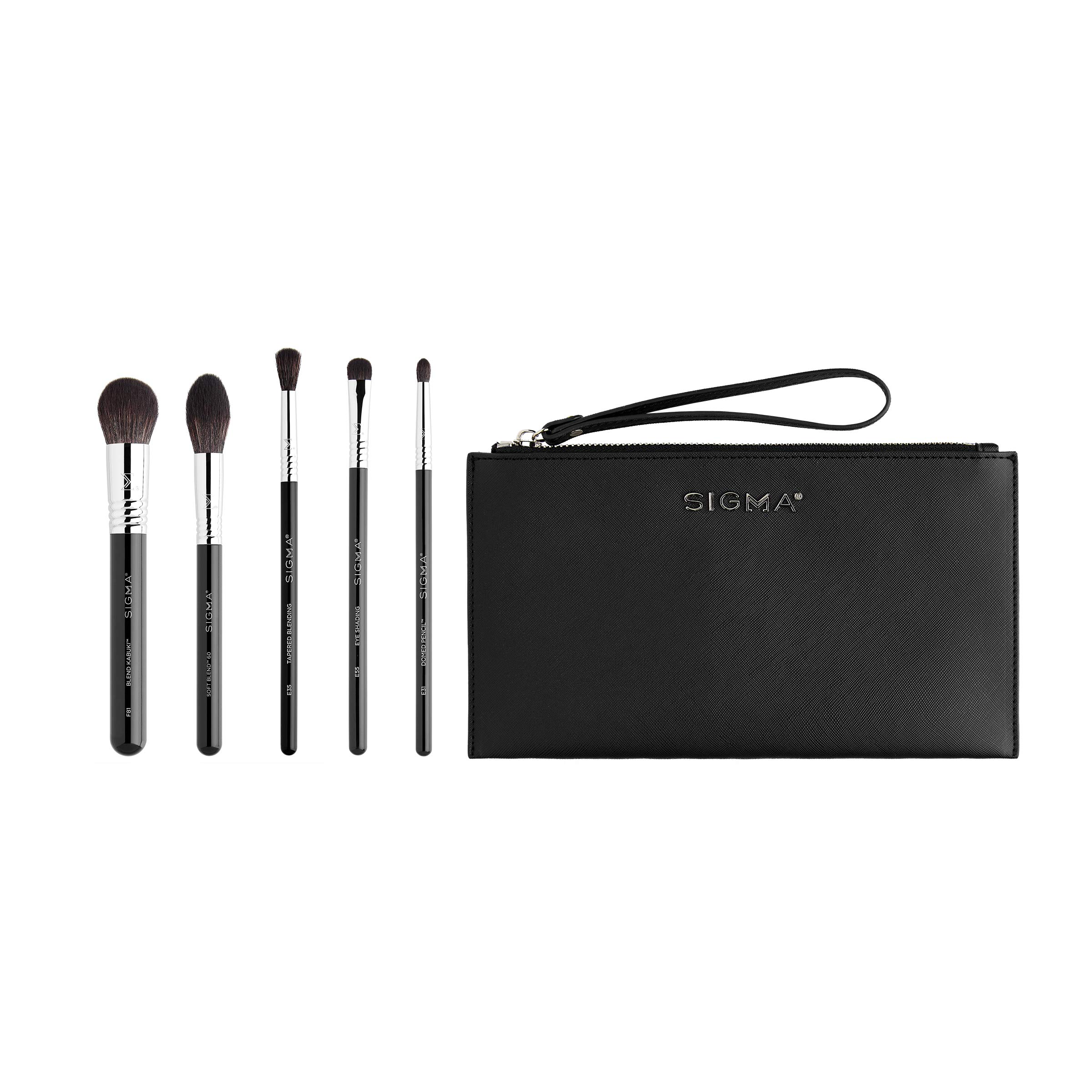 Sigma Beauty Signature Brush Set, 5 Brushes 1 Makeup Brush Bag