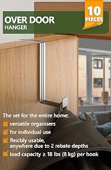 4smile Over Door Hook Set of 10 – Stainless Steel, Leaf Depth 3.6/4.6 cm view 2
