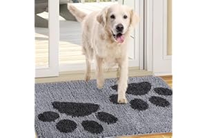 QYJINLIDA Pet Bed Mat 23.5" x 35.5", Dog Door Mat for Muddy Wet Paws and Shoes, Dog Indoor Door Non-Slip, Absorbent, Dirt Resist Mat, Machine Washable Entrance Rug Low-Profile Inside Entry Doormats for Entryway