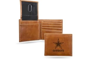 Rico Industries NFL Laser Engraved Billfold Wallet Laser Engraved Bill-fold Wallet - Slim Design - Great Gift